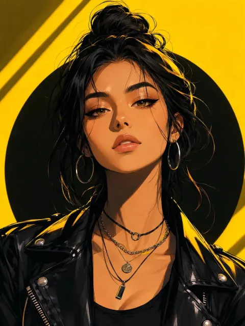 Neon Glow Digital Portrait Art
