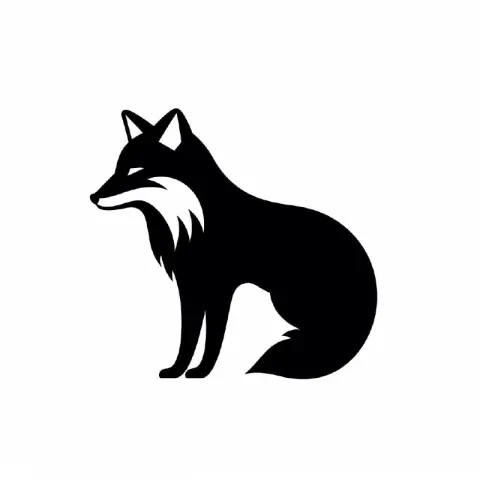 Simple Black and White Animal Silhouette Icon