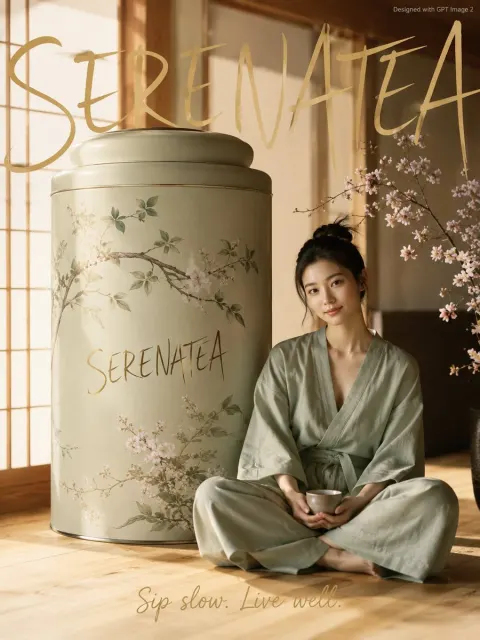 Serene Japanese Tea Wellness Poster