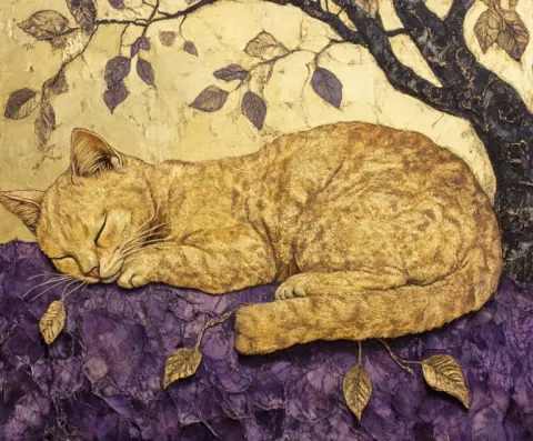 Delicate Metalpoint Cat Drawing