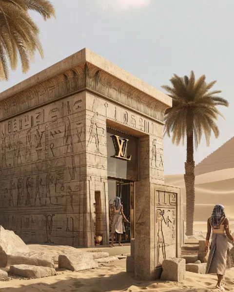 Louis Vuitton Store as Ancient Egyptian Temple
