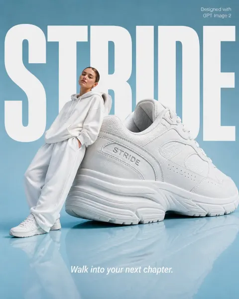 Giant Sneaker Fashion Ad