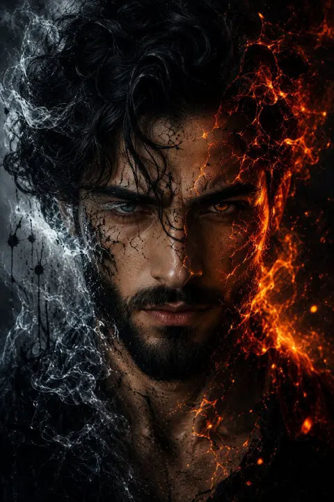 Fire and Ice Duality Portrait