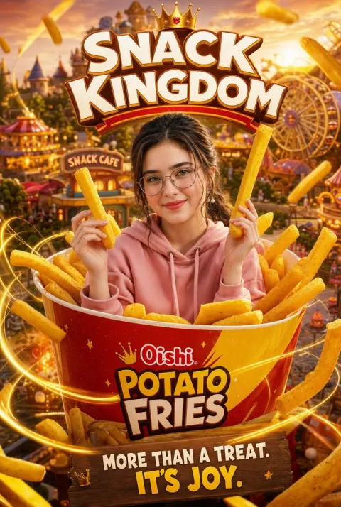 Whimsical Oishi Fries Kingdom Ad