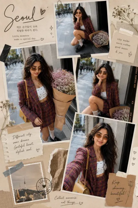 Seoul Fashion Travel Scrapbook Collage
