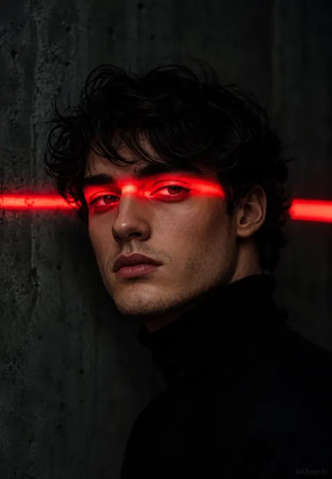 Cinematic Dark Neon Portrait Man