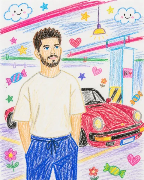 Crayon Childlike Image Recreation