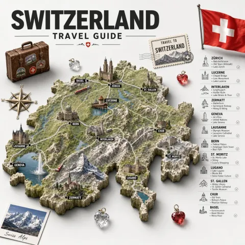 Switzerland Vintage Travel Poster