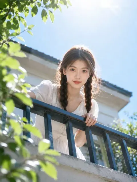 Dreamy Summer Balcony Film Portrait