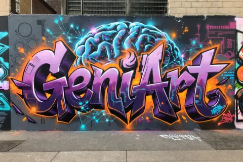 Neon Graffiti Mural