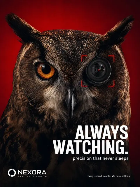 Cyber Owl Security Camera Ad Poster