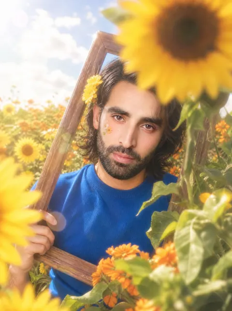 Dreamy Sunflower Frame Portrait