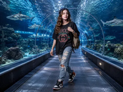 Shark Tunnel Fashion Editorial Shoot