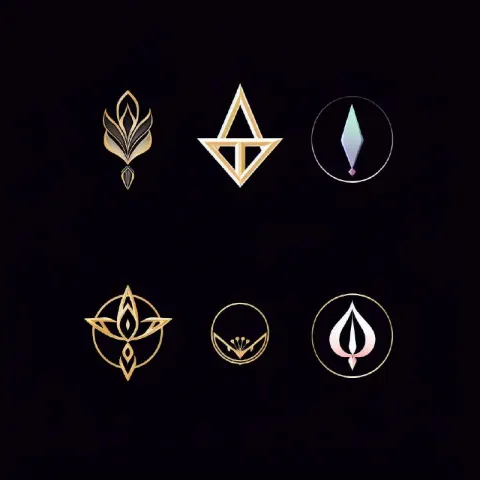 Luxury Jewelry Logo Set With Gemstone Drop