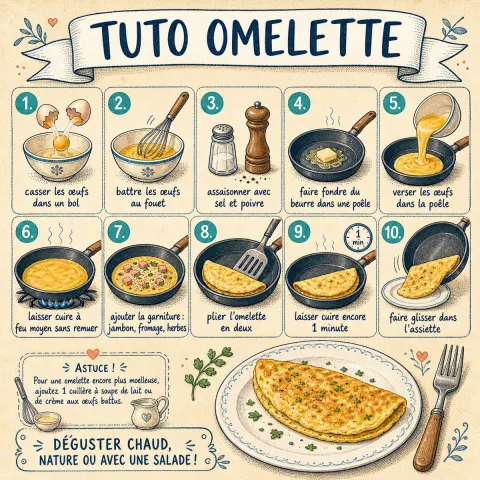 Vintage Omelette Cooking Tutorial