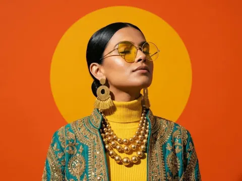 Retro South Asian Fashion Portrait