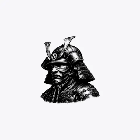 Minimalist Monochrome Samurai Armor