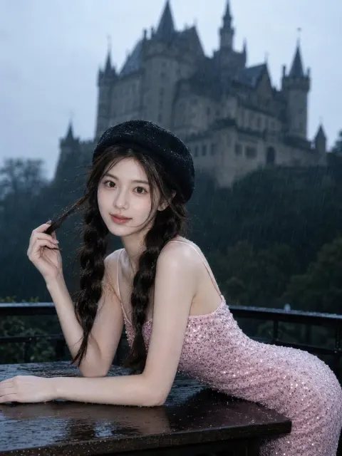 Rainy Gothic Castle Portrait