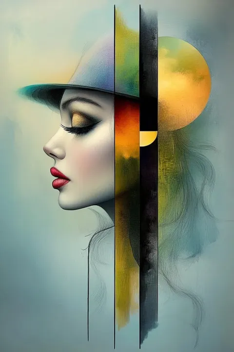 Abstract Digital Portrait of a Lady
