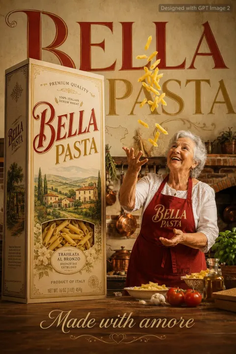Warm Italian Pasta Ad Poster