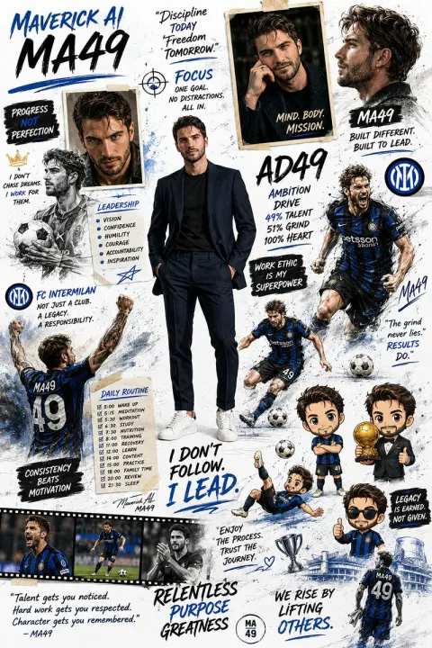 Motivational Soccer Star Collage Art