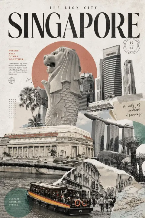 Retro Travel Collage Art
