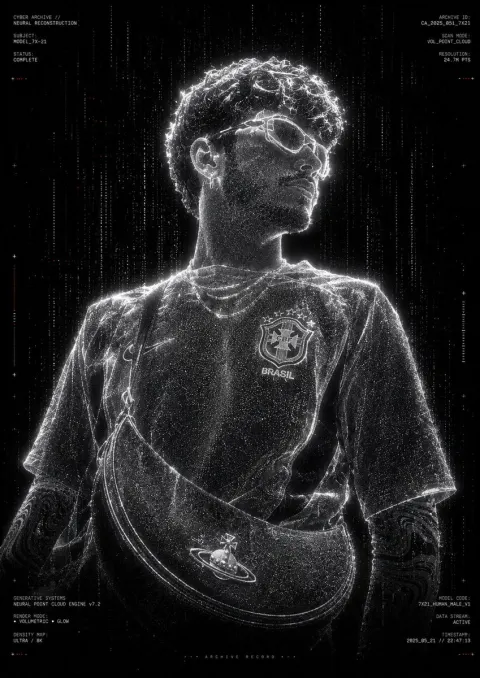 Futuristic Point Cloud Portrait Art