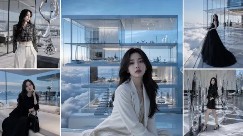 Luxury Cloud Penthouse Fashion Collage