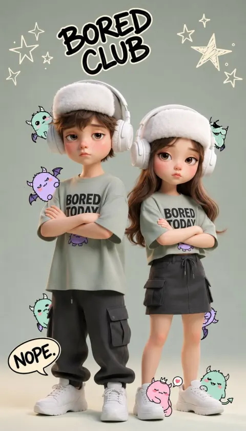 Bored Club Cute Kids Poster