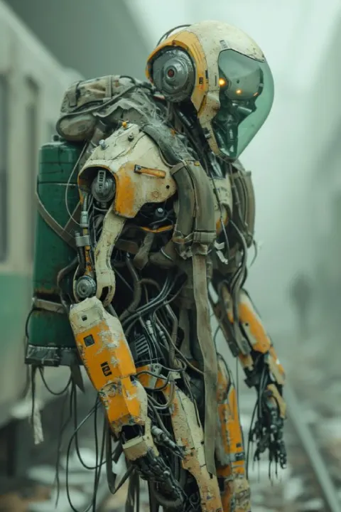 Muscled Humanoid Robots With Glass Brain Heads