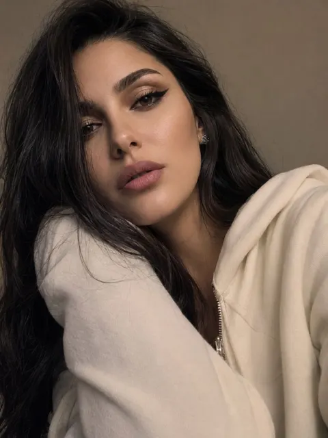Cozy Hoodie Girl Selfie Portrait