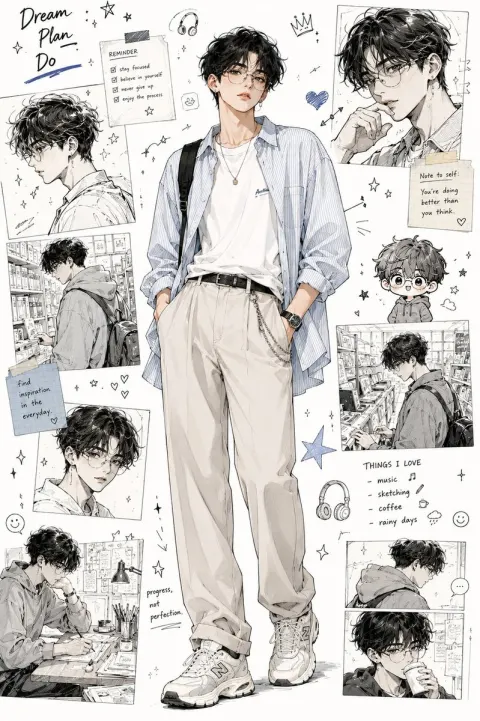 Anime Fashion Moodboard Design