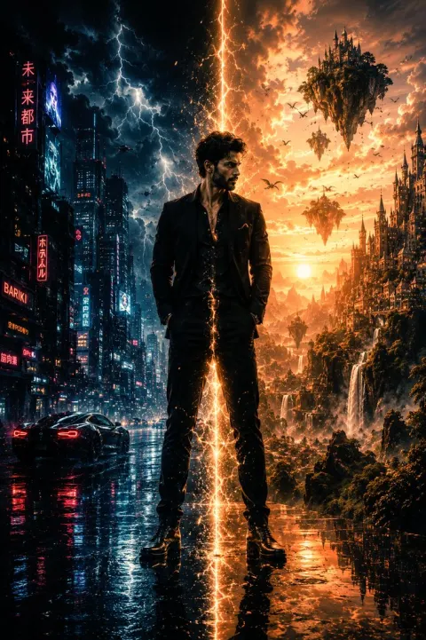 Man Between Two Parallel Worlds