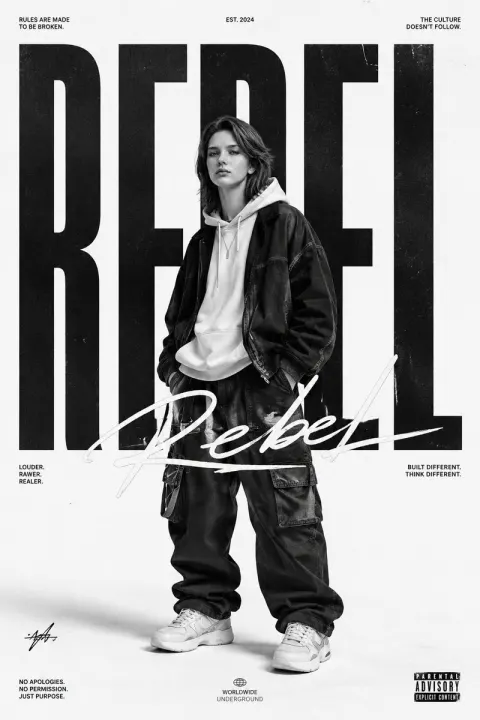 Bold Monochrome Streetwear Poster