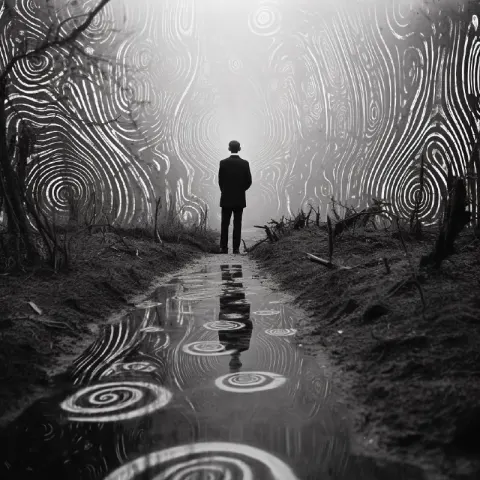 Surreal Psychedelic Black and White Dream Photo