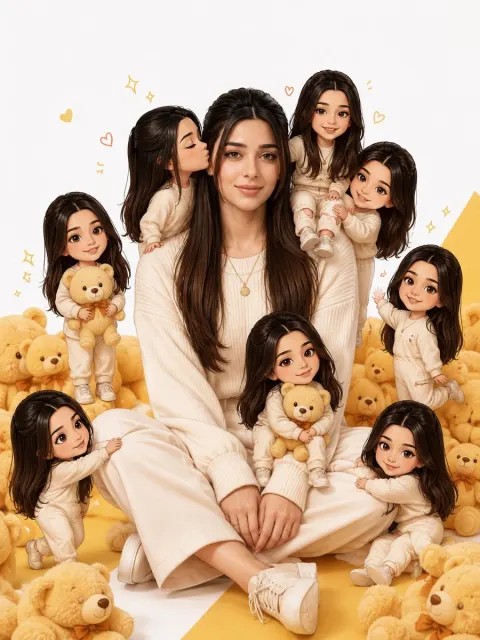 Realistic Person with Chibi Mini-Mes