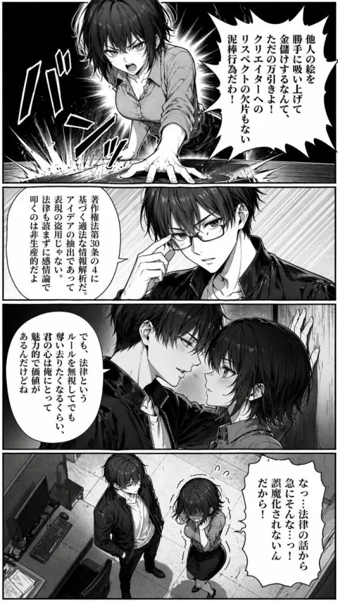 Office Kabedon Manga Scene