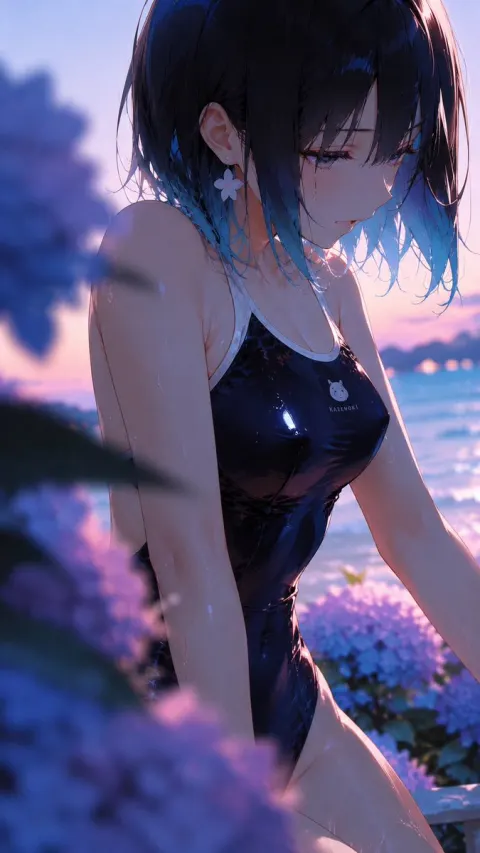 Dusk Hydrangea Anime Portrait