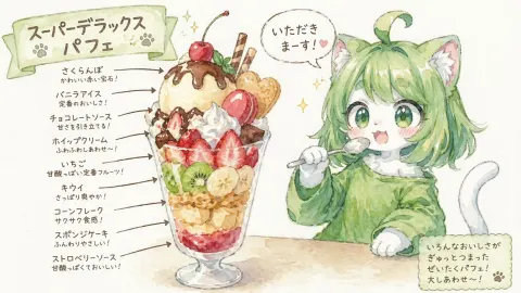 Character Eating Deluxe Parfait