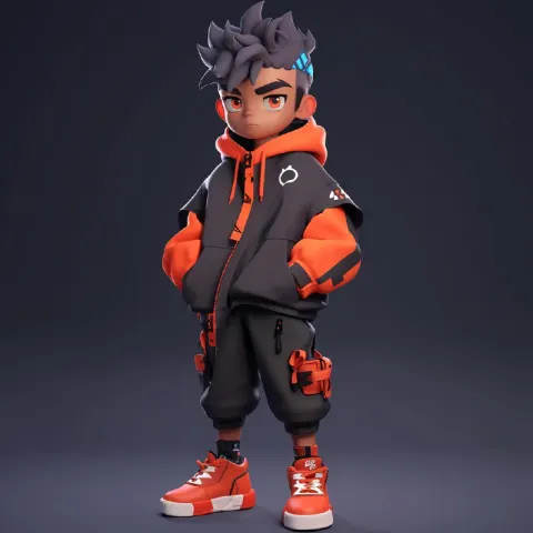 3D Cartoon Youth Boy Full Body Character