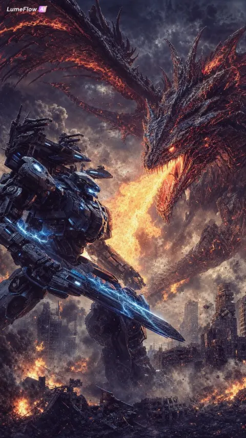 Mecha vs Dragon City War