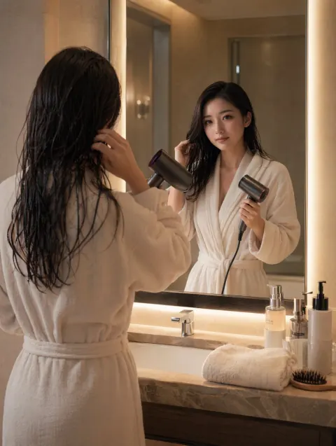 Morning Hair Drying Routine