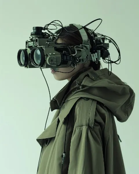 Androgynous Model in Soviet Night Vision Goggles