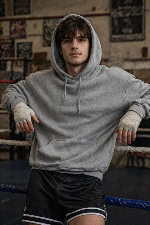 Gritty Vintage Boxing Gym Portrait