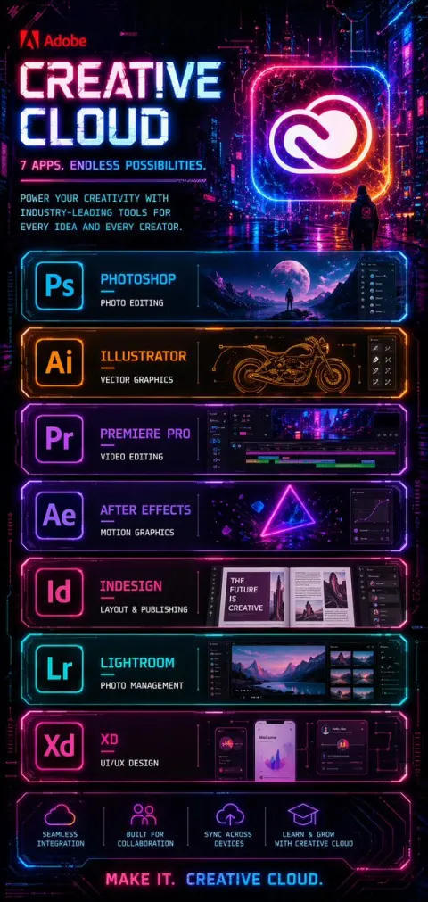 Cyberpunk Creative Cloud Neon Ad