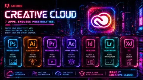 Cyberpunk Creative Cloud Ad Poster