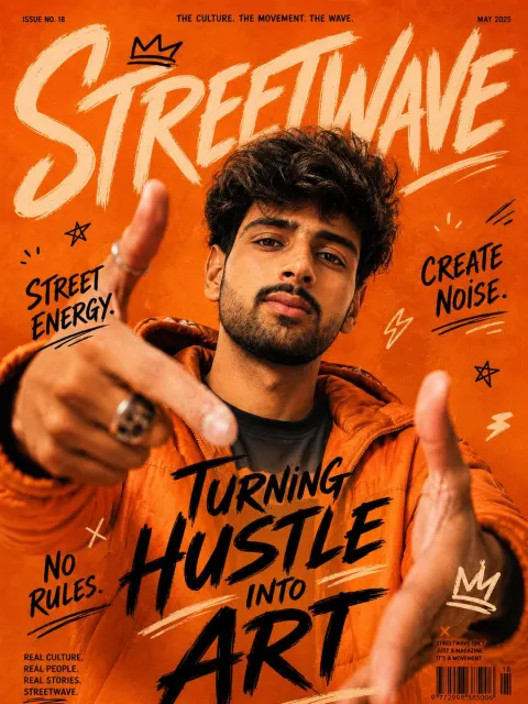 Vibrant Orange Streetwear Magazine Cover