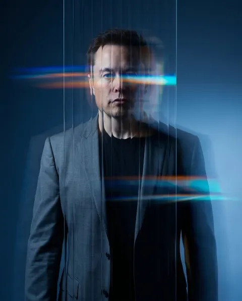 Refractive Glass Studio Portrait