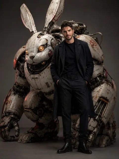 Dieselpunk Rabbit Mecha Fashion Editorial