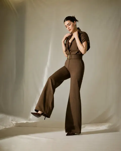 Elegant Deep Brown Jumpsuit Fashion